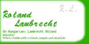roland lambrecht business card